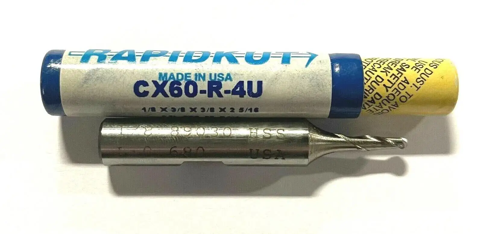 RapidKut 1/8" HSS End Mill Ball Nosed 2 Flute Single End USA Made
