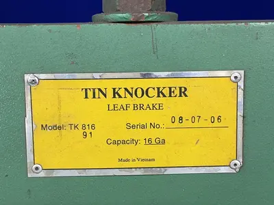 Used TIN KNOCKER TK 816 Apron Brakes Ohio US | HGR 24 #1508069