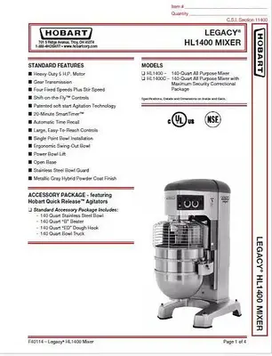 USED 2013 HOBART HL1400