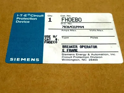 NEW SEALED SIEMENS FH0EB0 BREAKER OPERATOR E FRAME