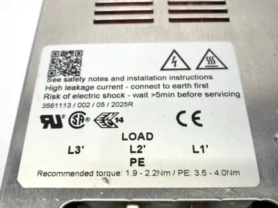 USED SCHAFFNER POWER LINE FILTER 3-PHASE 520/300V 130A