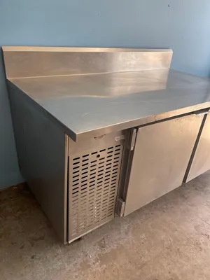 75-0342 Custom 67'' 2 Door Stainless Steel Work Top Cooler w/ Backsplash
