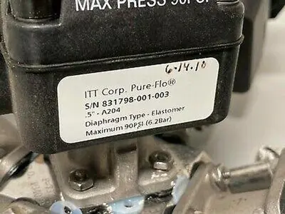 5 ITT Pure-Flo A204 Stainless Steel Diaphragm Valves w/ Position Monitors