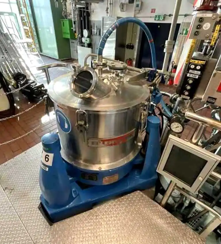 Ellerwerk 733 C perforate basket centrifuge, Hastelloy C-22.