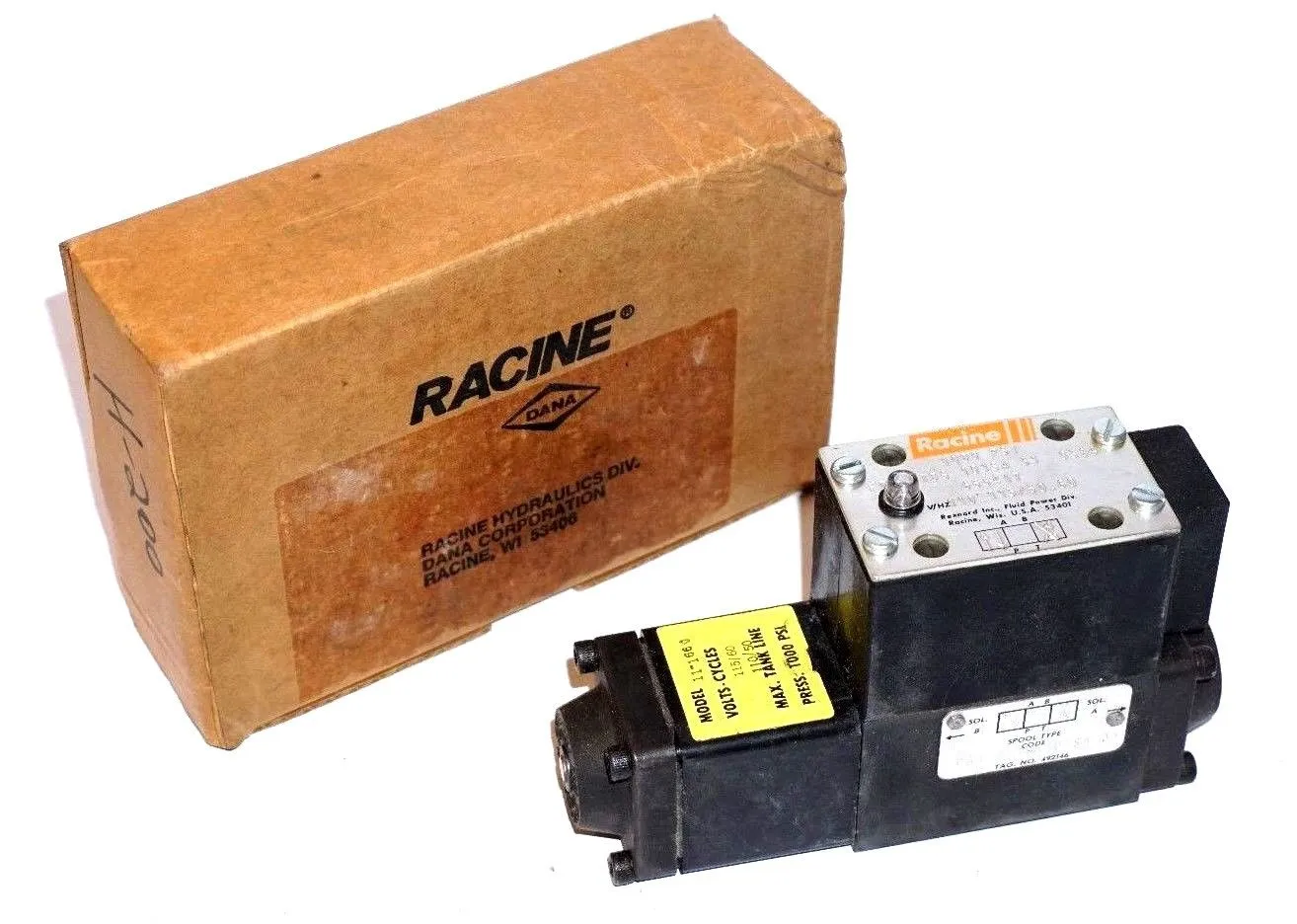 NEW RACINE FD4-DTDS-101SA-31-0384 SOLENOID VALVE 1000 PSI FD4DTDS101SA310384
