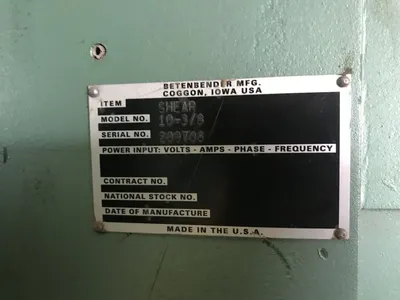 USED BETENBENDER 10-3/8