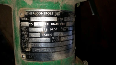 Fisher 1" 250 Class, Iron Threaded Control Valve