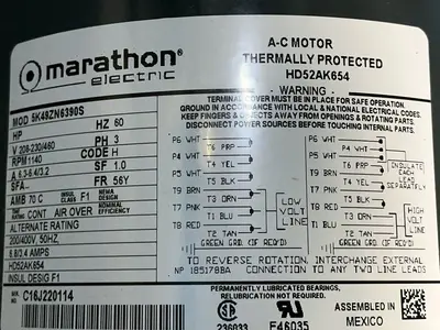Used MARATHON ELECTRIC 5K49ZN6390S Motors (misc) Ohio US | HGR 24 #1556695