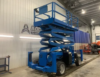 Used 2014 GENIE GS-4390RT ROUGH TERRAIN SCISSOR LIFT Scissor Lifters Alberta CA | Adcock Equipment #1418030