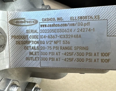 New | in-Stock CASHCO 1C4-A367-1CX32948A Air Pressure Regulators Indiana US | J&J Industrial Supply #779304