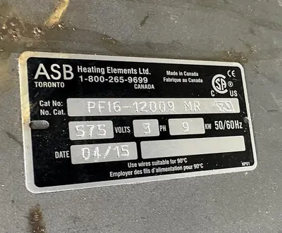 USED 2015 ABS HEATING ELEMENTS LTD PF16-12009 MR