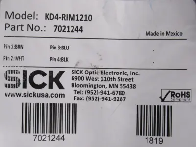 NEW SICK DUV60E-D4KZHAZAS01 ENCODER W/ MSC800 CONTROLLER WL18-3P430 SENSORS