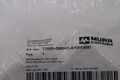 Murr Elektronik 7000-08041-0101000 Connector 3-pin 10m STOCK L-153A