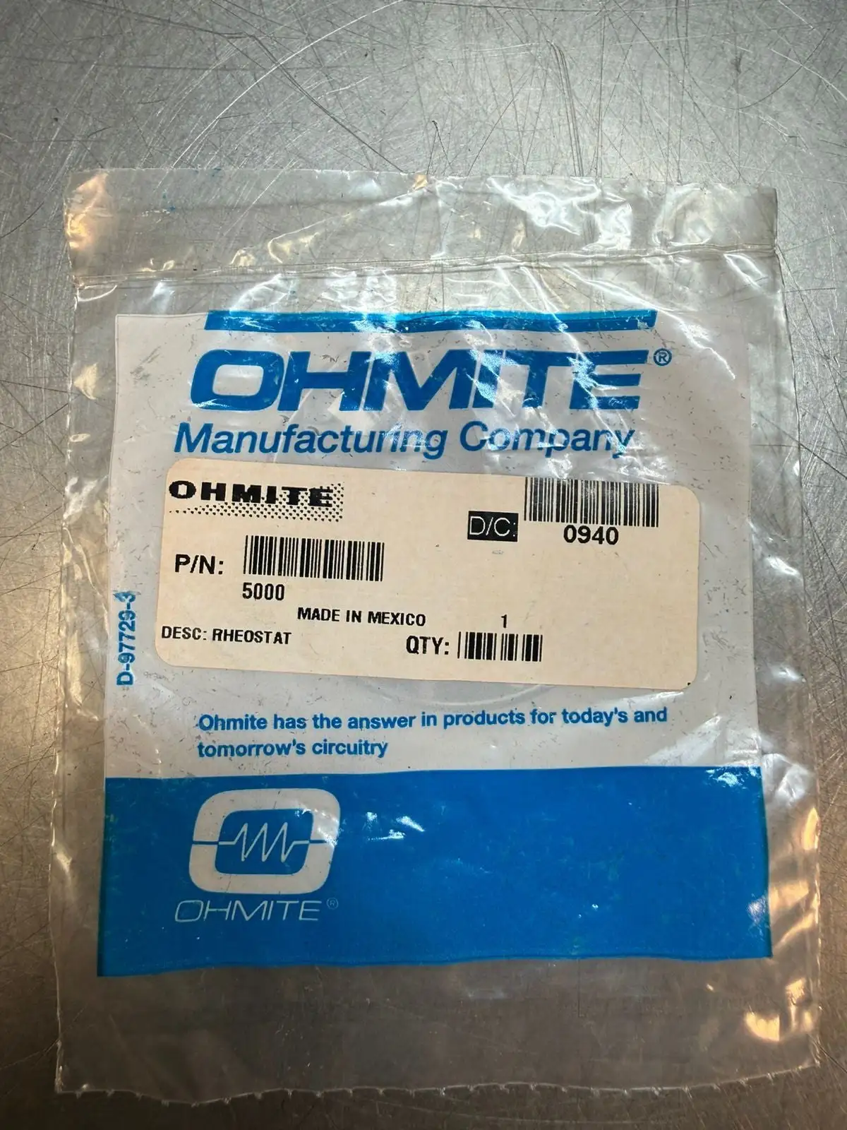 Ohmite Rheostat Dial 5000 (7.3.2)
