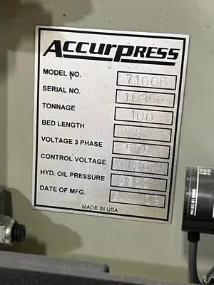 USED 2009 ACCURPRESS 71008