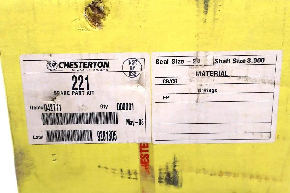 NEW CHESTERTON 042711 221 SPARE PART KIT SPLIT STEAL SEAL-24 SHAFT/3.000 #L-454