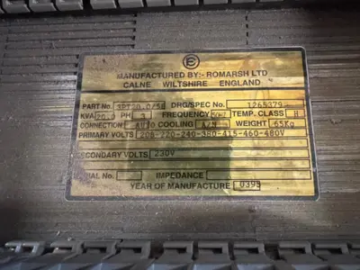 Romarsh Transformer 20 kva 3PT20.0/5B H 208 220 440 380 415 460 480