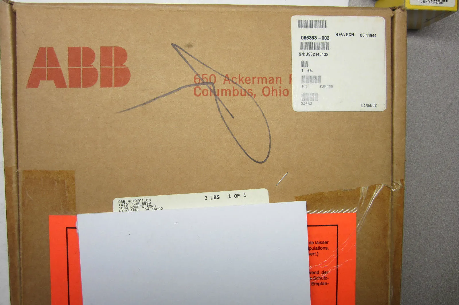 NEW ABB 086363-002 PC BOARD 086363002