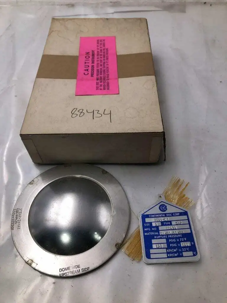 Continental Disc Corp. 88434 3″ SS/TEF/AL Rupture Disc 150PSIG 150°F -NIB