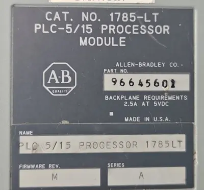 Allen Bradley 1785-LT PLC-5/15 Processor Module Ser A (BIN2.2.2)