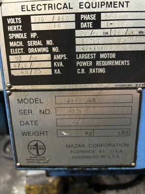1991 MAZAK AJV-25/404 Vertical Machining Centers | Machinery Network (6)