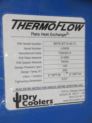 Used DRY COOLERS INC. THERMO FLOW Pumps Minnesota US | Machinesused.com #1300248