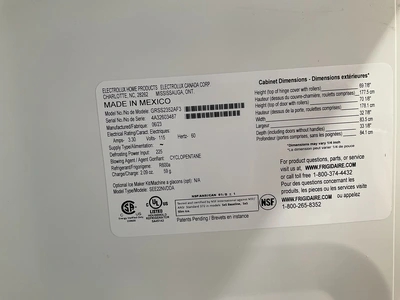 Used FRIGIDAIRE GRSS2352AF3 Refrigerators Michigan US | Miedema Asset Management Group #1325692