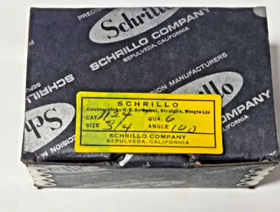 Schrillo 3/4" High Speed Steel Countersink 100 Degree #1124 USA Lot of 2