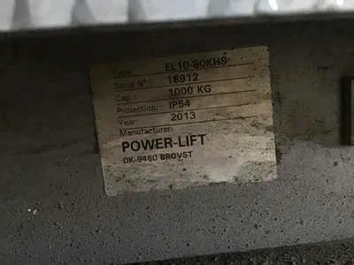 Powerlift DK-9460 – EL10-80KHS Hydraulic Lift Table 1000KG Capacity
