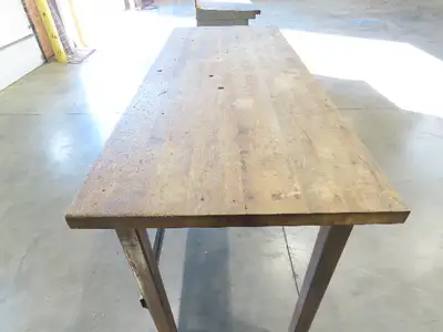 Industrial Butcher Block Top Workbench Table 72"W 30"D 46"H Heavy Steel Legs