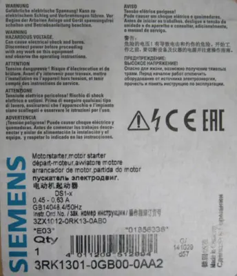 NEW SIEMENS 3RK1301-0GB00-0AA2 STARTER 3RK13010GB000AA2