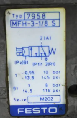 USED FESTO MFH-3-1/8 S