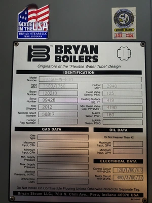 NEW 2012 BRYAN RV350-W-FD0