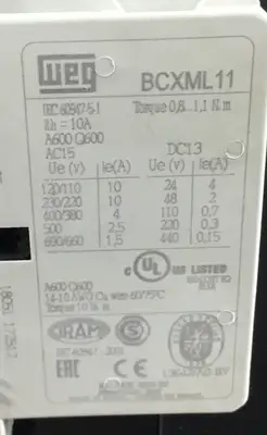 WEG CWM250-22-30E21 Contactor, 250A Coil, 430-500V, 3Ph 4F