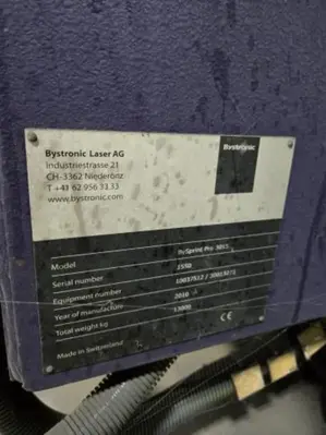 Used 2010 BYSTRONIC BYSPRINT PRO 3015 Laser Cutters Ohio US | HGR 24 #916846