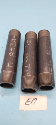 LOT OF 3 BLACK  threaded  NIPPLE 6" X 1 "