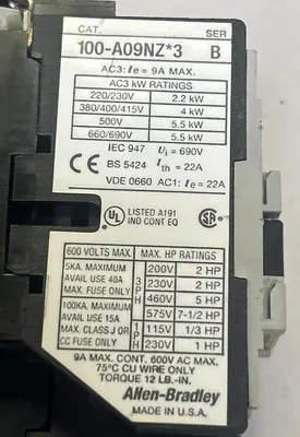 USED ALLEN-BRADLEY 100-A09NZ*3