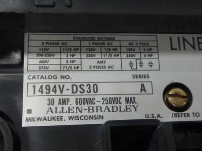 USED ALLEN BRADLEY 1494V-DS30 SER A