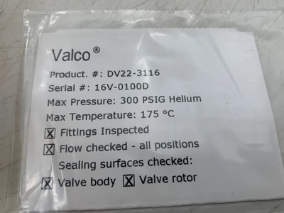 Valco (VICI) DV22-3116 6-Port Gas Switching Valve