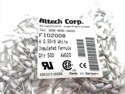 New | in-Stock Altech Insulated Crimp Ferrule 20AWG/0.5sqmm 500-PACK Electrical Fittings Michigan US | Maverick Industrial Sales #1390849