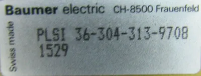 NEW BAUMER ELECTRIC PLSI-36-304-313-9708-1529 ENCODER PLSI3630431397081529