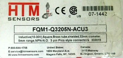 NEW HTM FQM1-Q3205N-ACU3 PROXIMITY SENSOR FQM1Q3205NACU3