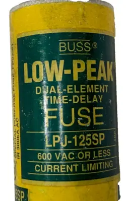 NEW LOT OF 2 COOPER BUSSMANN LPJ-125SP LOW-PEAK FUSES LPJ125SP