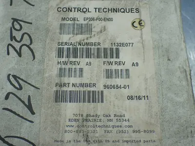 NEW CONTROL TECHNIQUES EP206P00EN00