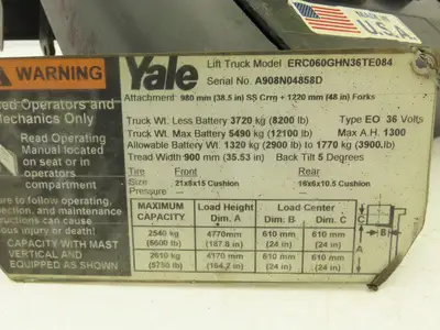 Yale Electric Forklift Three Lever Control Unit Lift Tilt Shift ERC060GHN36TE084