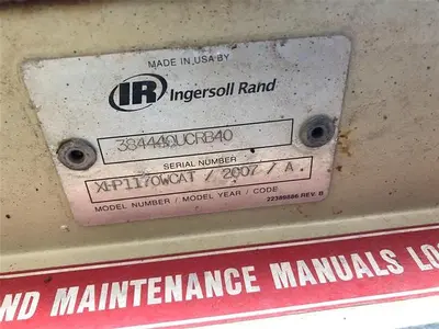 Used 2007 INGERSOLL-RAND XHP1170 CFM / 350 PSI AIR COMPRESSOR High Pressure Air Compressors California US | East West Machinery & Drilling #1416170