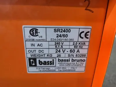 Used BASSI BRUNO SR2400 24/60 Battery Chargers British Columbia CA | Steep Hill Equipment Solutions #1506547