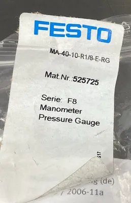Festo MA-40-10-R1/8-E-RG Manometer Pressure Gauge 525725 6D-11