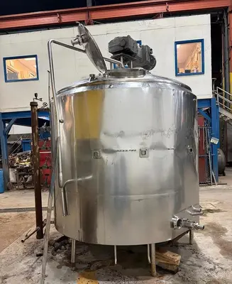 Kettle, 1,500 Gallon, Stainless Steel, Half-Pipe Jacketed, Mojonnier, #5991813