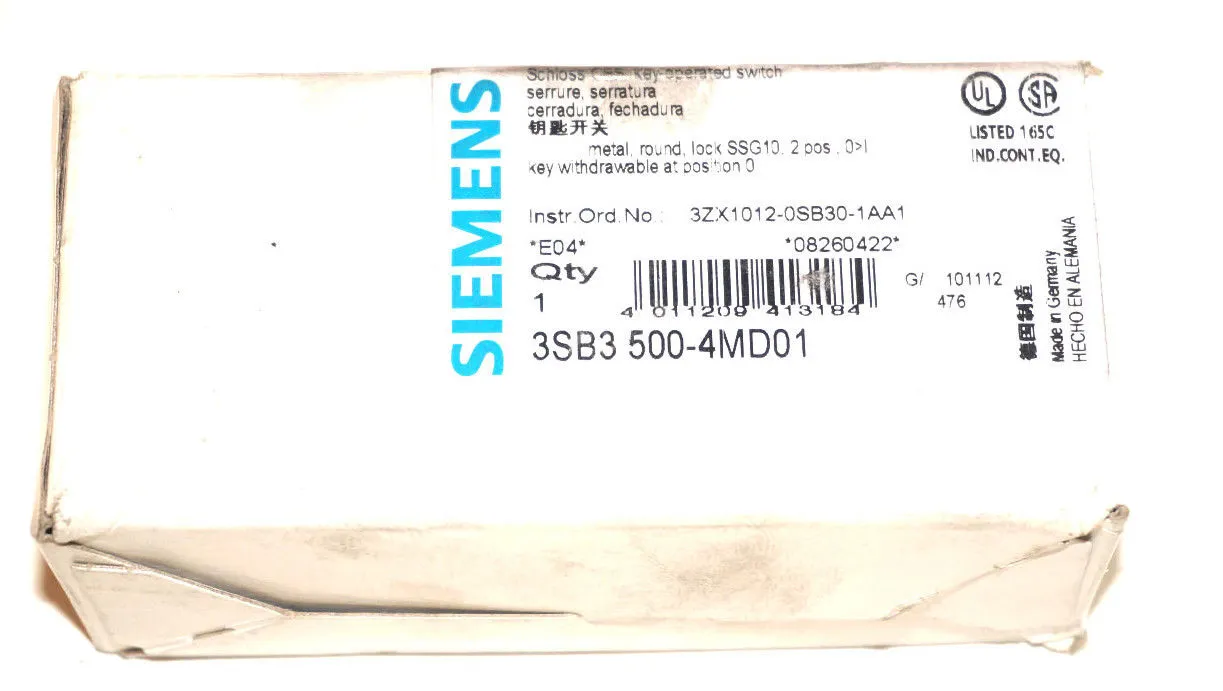 NEW SIEMENS 3SB3-500-4MD01 METAL ROUND LOCK 3SB35004MD01